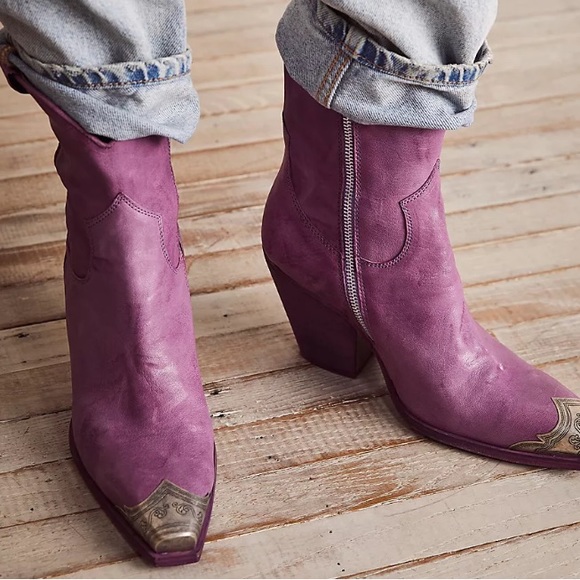 Free People Shoes - Free People Brayden Western Boots Purple  Size 36 new without box